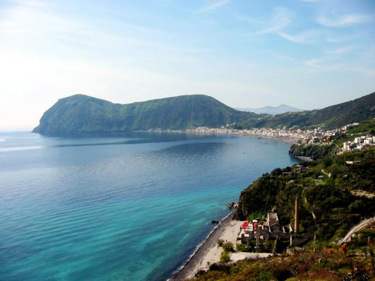 canneto bay lipari view from the hills
