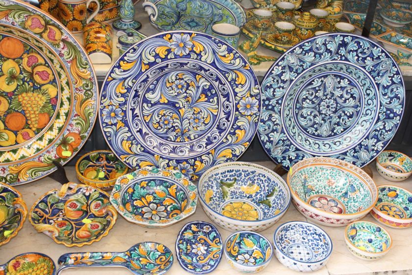 decorated ceramic plates lipari sicily